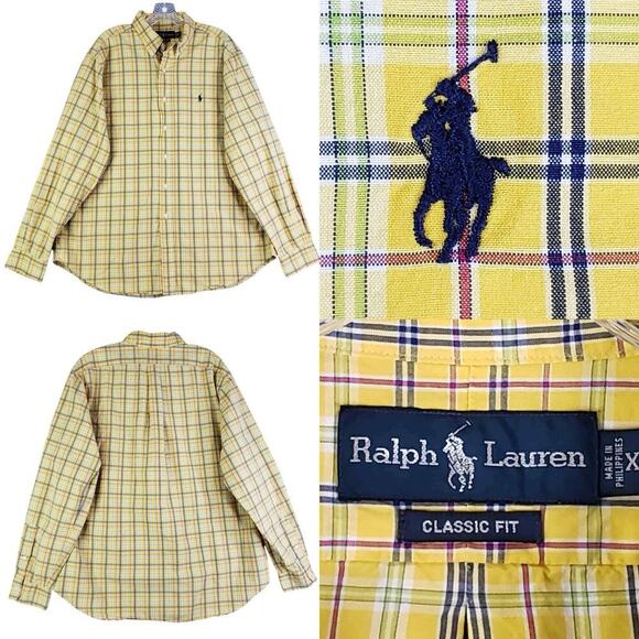 Polo Ralph Lauren Other - Polo Ralph Lauren Shirt Oxford Men's Size XL Yellow Plaid LS Button Down